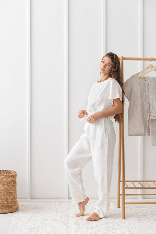 White Linen Loungewear